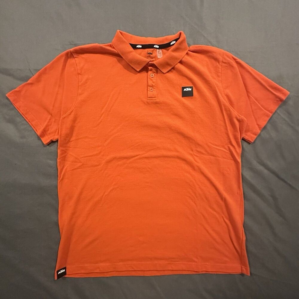 KTM Polo Mens 2XL Orange Short Sleeve Racing Motor Dirt Bike Shirt Logo
